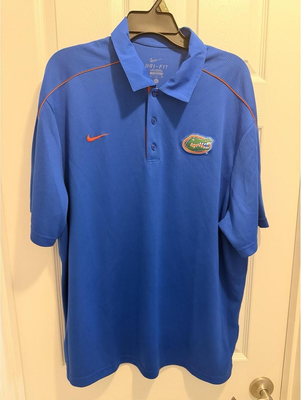 Nike Dri-Fit Florida Gators polo shirt mens Size XL Blue